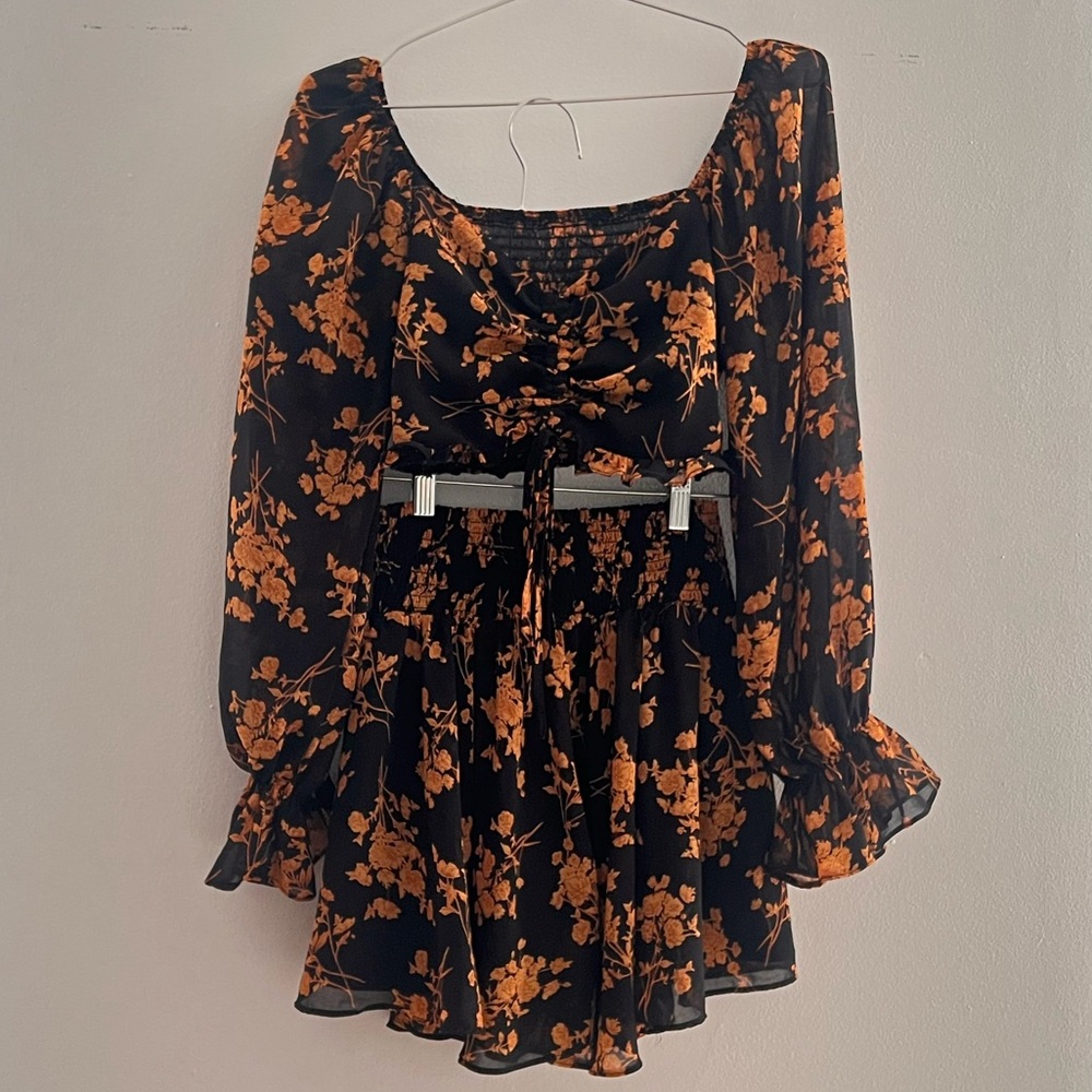 Black and orange two piece set